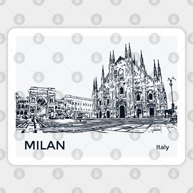 Milan Italy Magnet by Lakeric